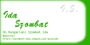 ida szombat business card